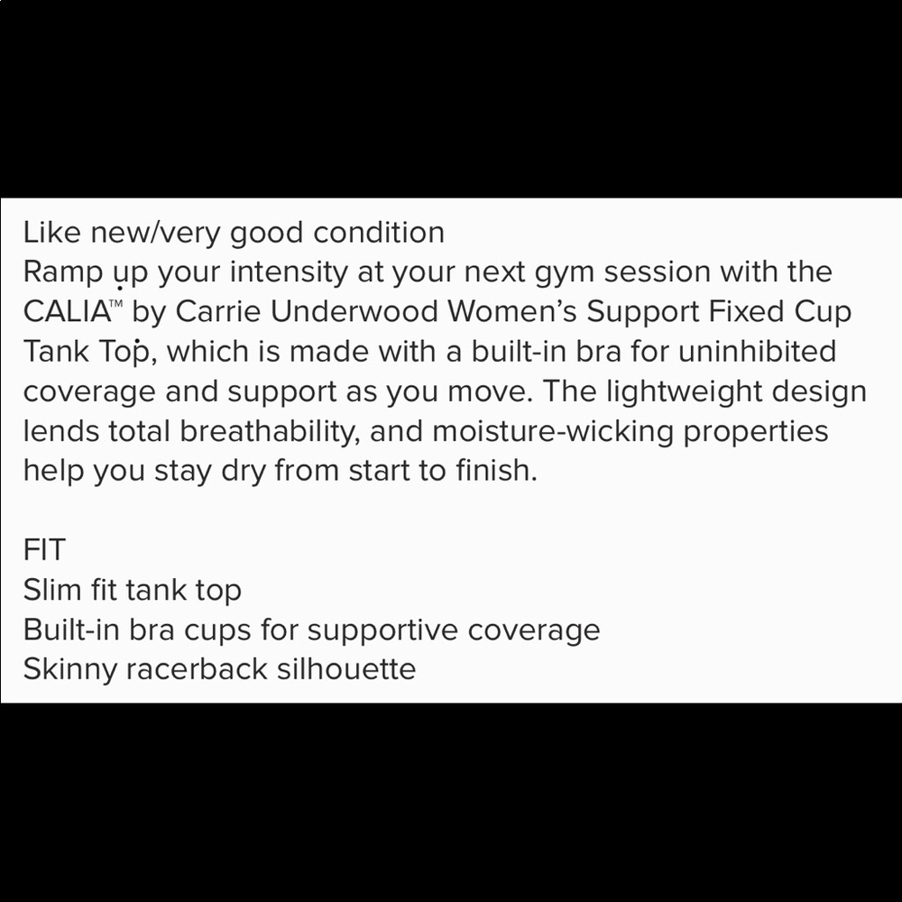 CALIA women’s support fixed cup tank top XS - Picture 4 of 4